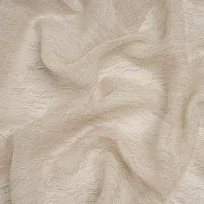 Wrinkled Look Loosely Woven Double Wide Drapery Sheers Fabric - Parchment - British Imported