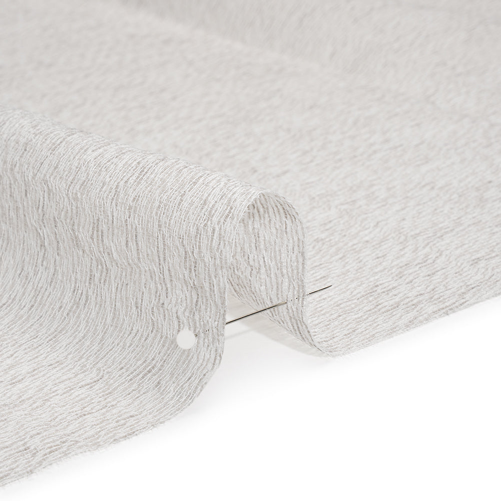 Wrinkled Look Loosely Woven Double Wide Drapery Sheers Fabric - Pebble - British Imported - Detail