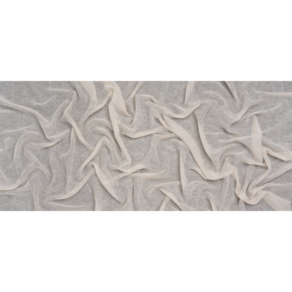 Wrinkled Look Loosely Woven Double Wide Drapery Sheers Fabric - Sand - British Imported