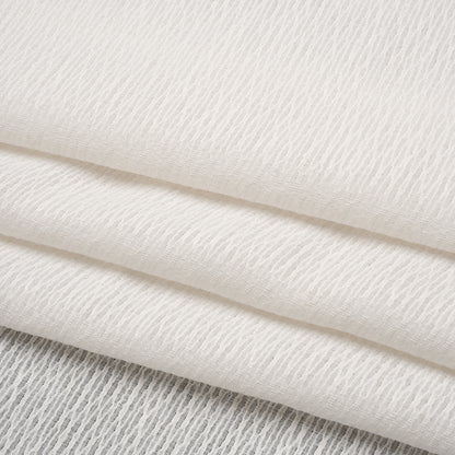 Corded Double Wide Drapery Sheers Fabric - Ecru Abstract Texture - British Imported Folded