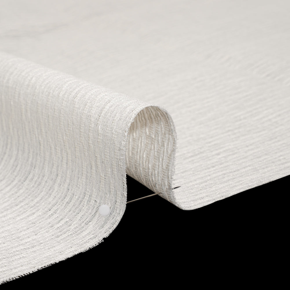 Corded Double Wide Drapery Sheers Fabric - Ecru Abstract Texture - British Imported Detail
