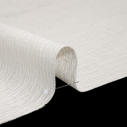 Corded Double Wide Drapery Sheers Fabric - Ecru Abstract Texture - British Imported Detail
