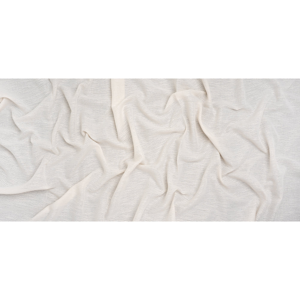 Corded Double Wide Drapery Sheers Fabric - Ecru Abstract Texture - British Imported Full