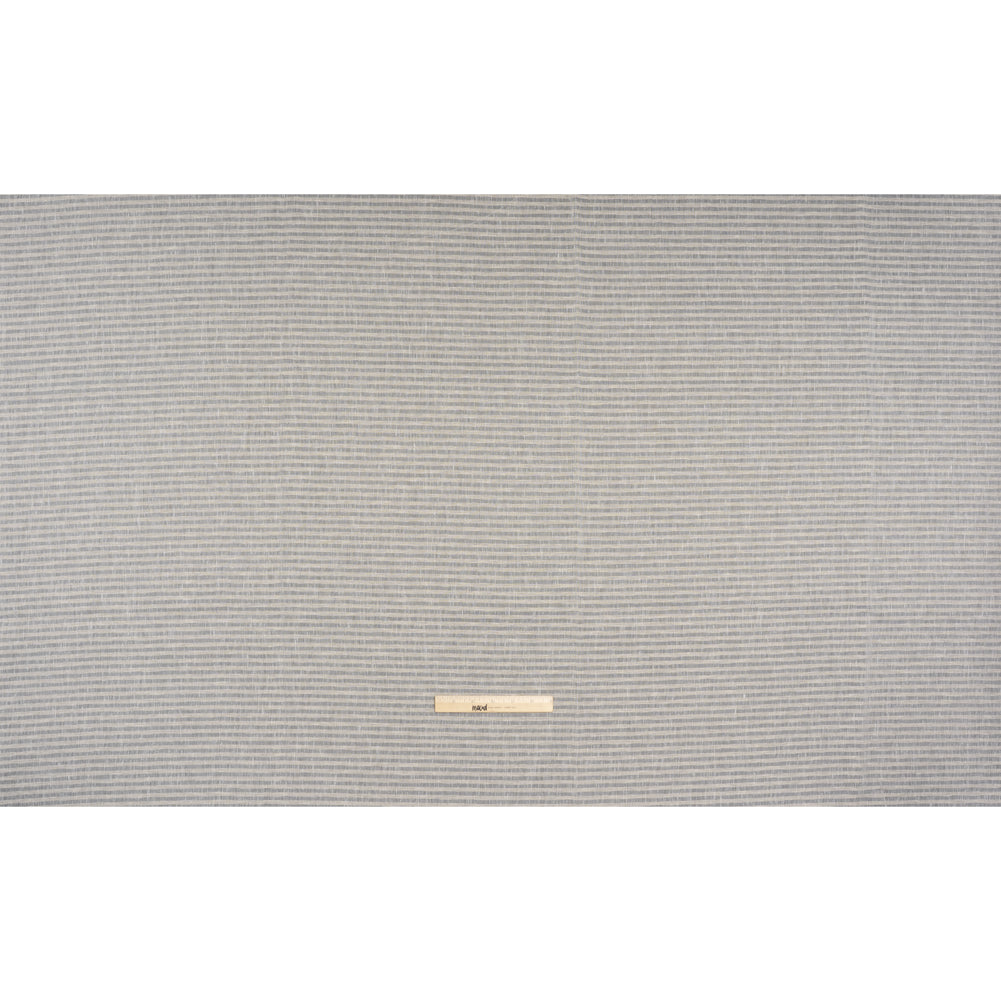 Slubbed Double Wide Drapery Sheers Woven - Putty Sheer Stripes - British Imported - Full