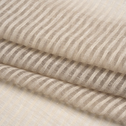 Slubbed Double Wide Drapery Sheers Woven - Smoke Sheer Stripes - British Imported
