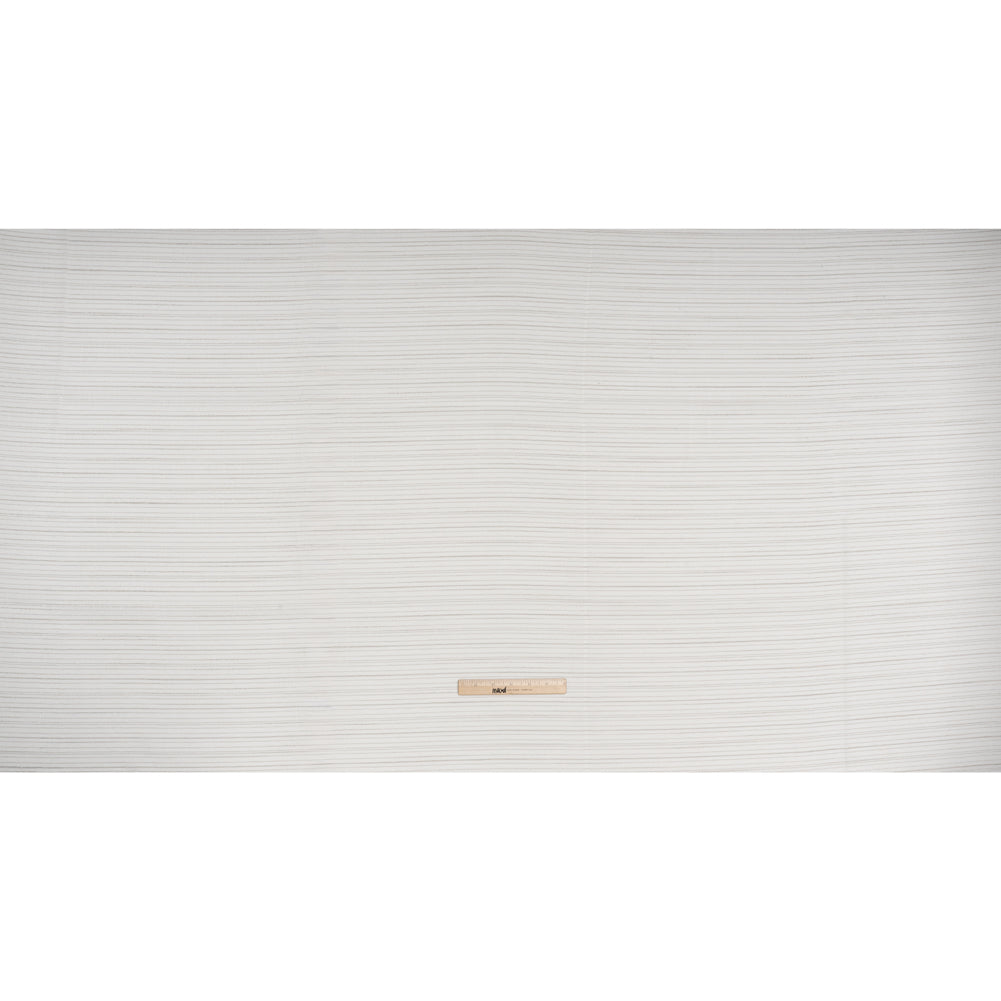 Creped Gauzy Double Wide Drapery Sheers Fabric - Pebble Slubbed Stripes - British Imported - Full