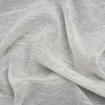 Creped Gauzy Double Wide Drapery Sheers Fabric - Pebble Slubbed Stripes - British Imported