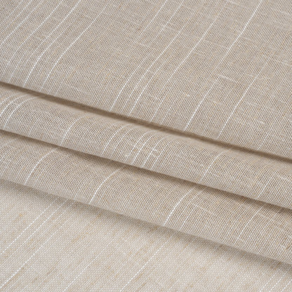 Slubbed Cotton and Linen Double Wide Drapery Sheers Fabric - Smoke Heathered - British Imported