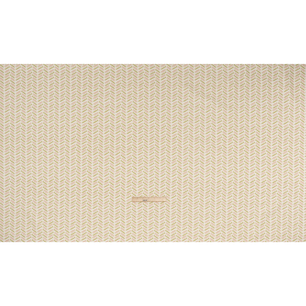 Cotton and Linen Canvas Print - Blossom Watercolor Herringbone Chevron - British Imported - Full