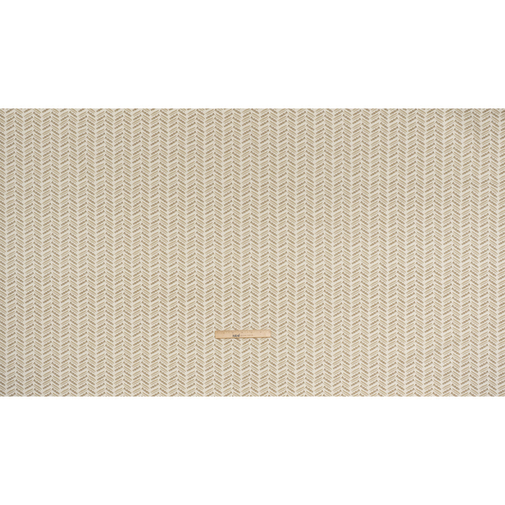 Cotton and Linen Canvas Print - Natural Watercolor Herringbone Chevron - British Imported Full
