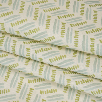 Cotton and Linen Canvas Print - Opal Watercolor Herringbone Chevron - British Imported