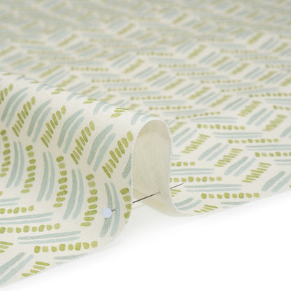 Cotton and Linen Canvas Print - Opal Watercolor Herringbone Chevron - British Imported