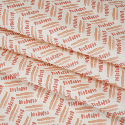 Cotton and Linen Canvas Print - Raspberry Watercolor Herringbone Chevron - British Imported