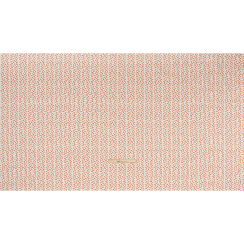 Cotton and Linen Canvas Print - Raspberry Watercolor Herringbone Chevron - British Imported