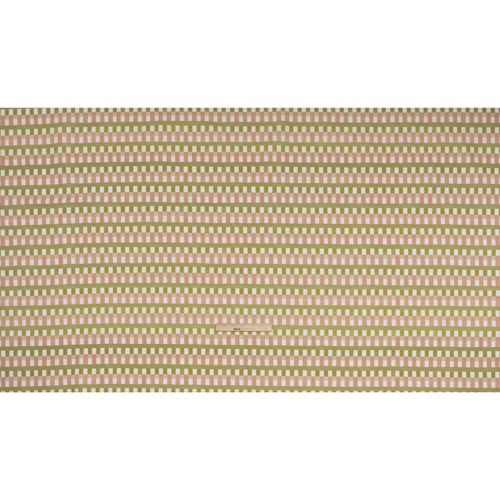 Cotton and Linen Canvas Print - Blossom Geometric Block Stripes - British Imported - Full