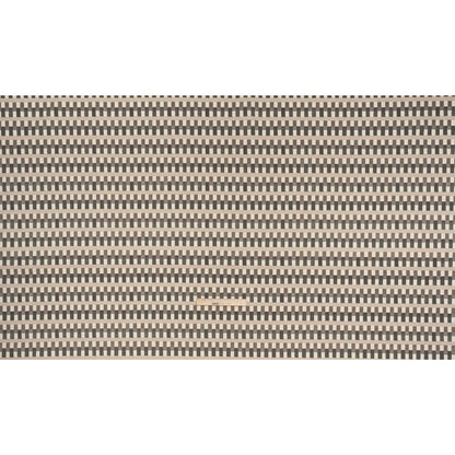 Cotton and Linen Canvas Print - Charcoal Geometric Block Stripes - British Imported