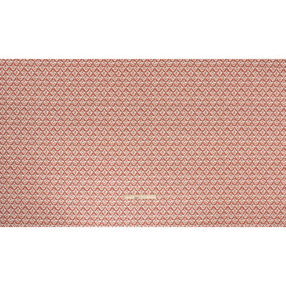 Cotton and Linen Canvas Print - Raspberry Rows of Diamonds - British Imported