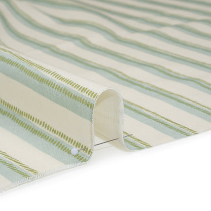 Cotton and Linen Canvas Print - Opal Stripes and Dots - British Imported