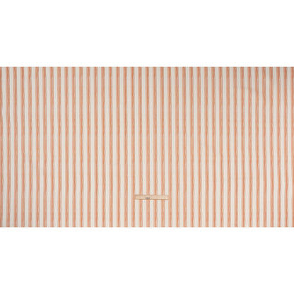 Cotton and Linen Canvas Print - Terracotta Stripes and Dots - British Imported