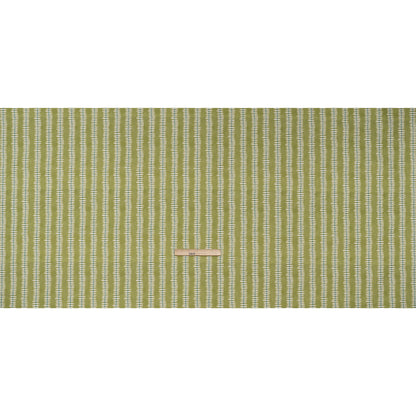 Cotton and Linen Canvas Print - Leaf Dash and Dot Stripes - British Imported