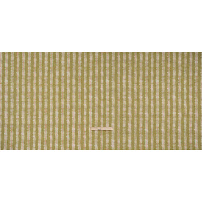 Cotton and Linen Canvas Print - Olive Dash and Dot Stripes - British Imported