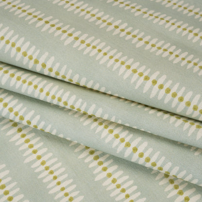 Cotton and Linen Canvas Print - Opal Dash and Dot Stripes - British Imported Folded