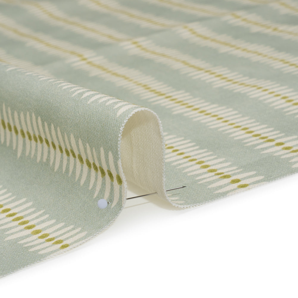 Cotton and Linen Canvas Print - Opal Dash and Dot Stripes - British Imported Detail