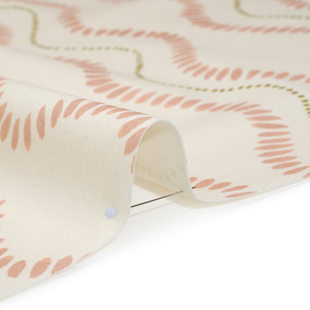 Cotton and Linen Canvas Print - Blossom Waves of Petal and Dots - British Imported - Detail
