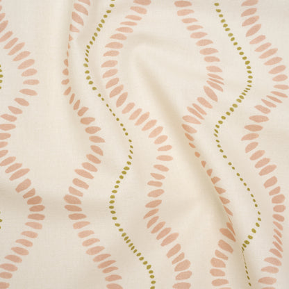 Cotton and Linen Canvas Print - Blossom Waves of Petal and Dots - British Imported