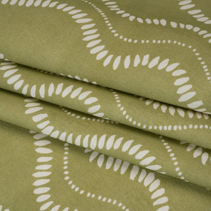 Cotton and Linen Canvas Print - Leaf Waves of Petal and Dots - British Imported Folded