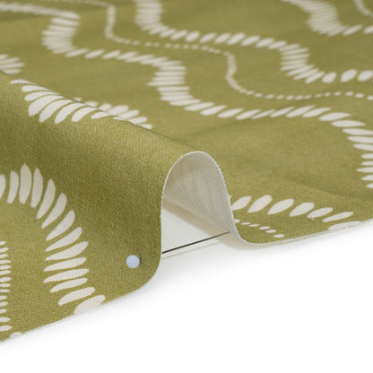 Cotton and Linen Canvas Print - Leaf Waves of Petal and Dots - British Imported Detail