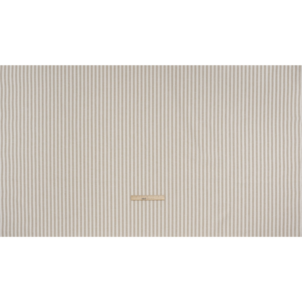 Polyester and Cotton Herringbone Twill - Natural Stripes - British Imported Full
