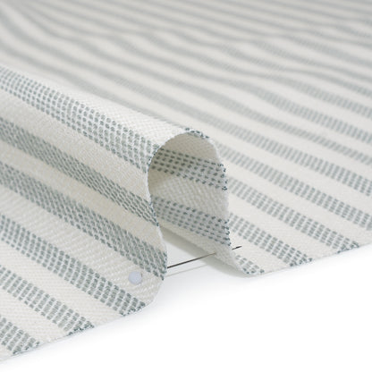 Polyester and Cotton Herringbone Twill - Seafoam Stripes - British Imported Detail