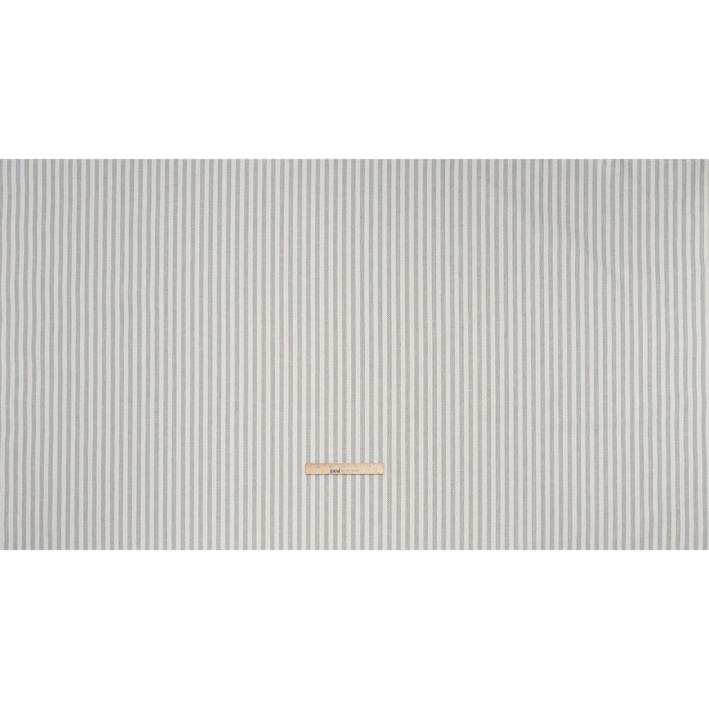 Polyester and Cotton Herringbone Twill - Seafoam Stripes - British Imported Full