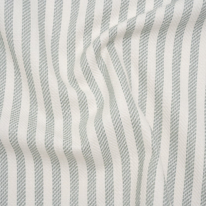Polyester and Cotton Herringbone Twill - Seafoam Stripes - British Imported