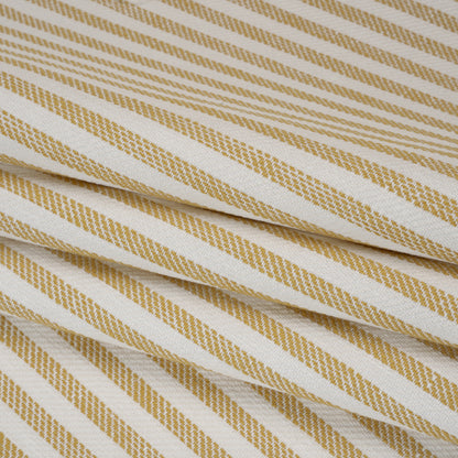 Polyester and Cotton Herringbone Twill - Sunflower Stripes - British Imported Folded