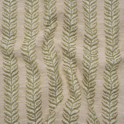 Polyester and Cotton Home Decor Jacquard - Olive Leafy Vine Stripes - British Imported