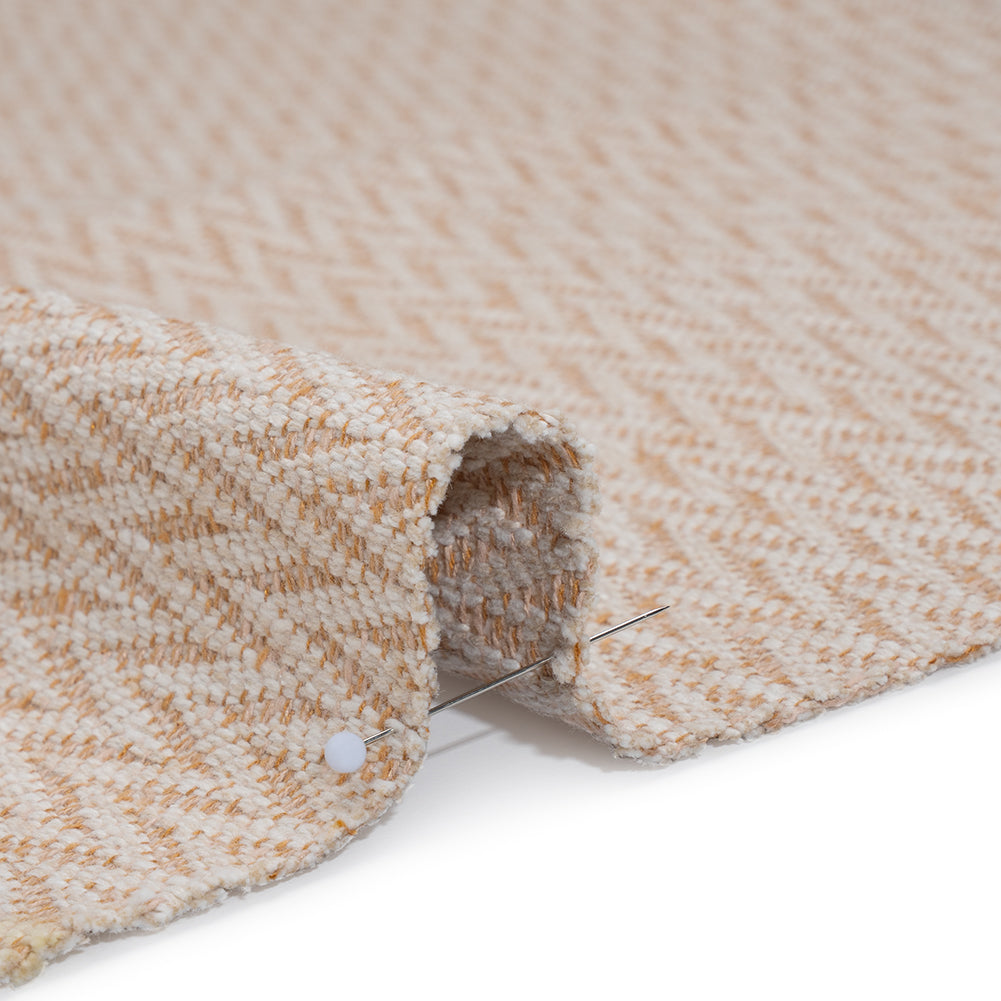 Polyester and Cotton Home Decor Jacquard - Tangerine Zig Zags - British Imported Detail