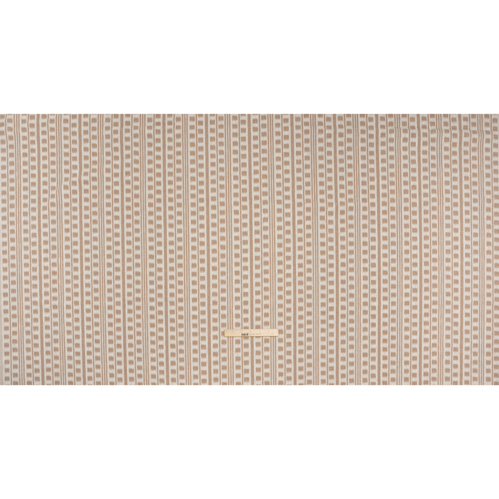 Polyester and Cotton Home Decor Jacquard - Dusky Pink Ikat Squares in Stripes - British Imported - Full
