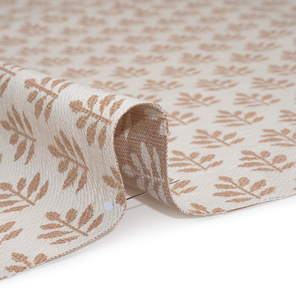 Polyester and Cotton Twill Jacquard - Dusky Pink Lines of Leaves - British Imported Detail
