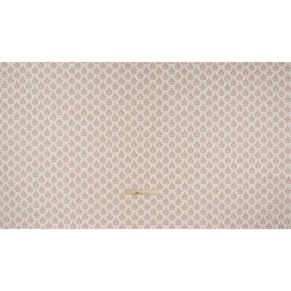 Polyester and Cotton Twill Jacquard - Dusky Pink Lines of Leaves - British Imported Full