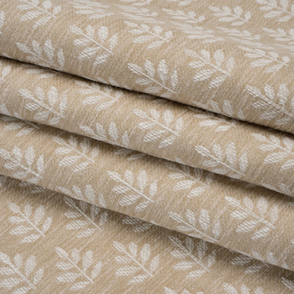 Polyester and Cotton Twill Jacquard - Natural Lines of Leaves - British Imported