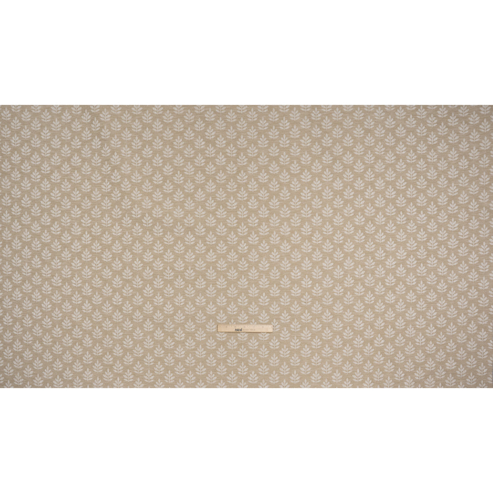Polyester and Cotton Twill Jacquard - Natural Lines of Leaves - British Imported - Full