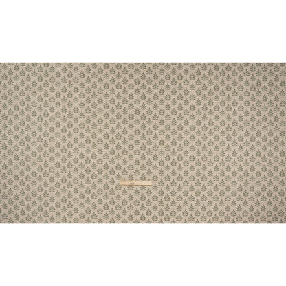 Polyester and Cotton Twill Jacquard - Sage Lines of Leaves - British Imported Full