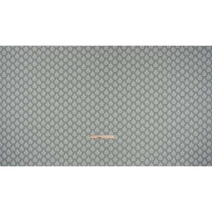 Polyester and Cotton Twill Jacquard - Seafoam Lines of Leaves - British Imported Full
