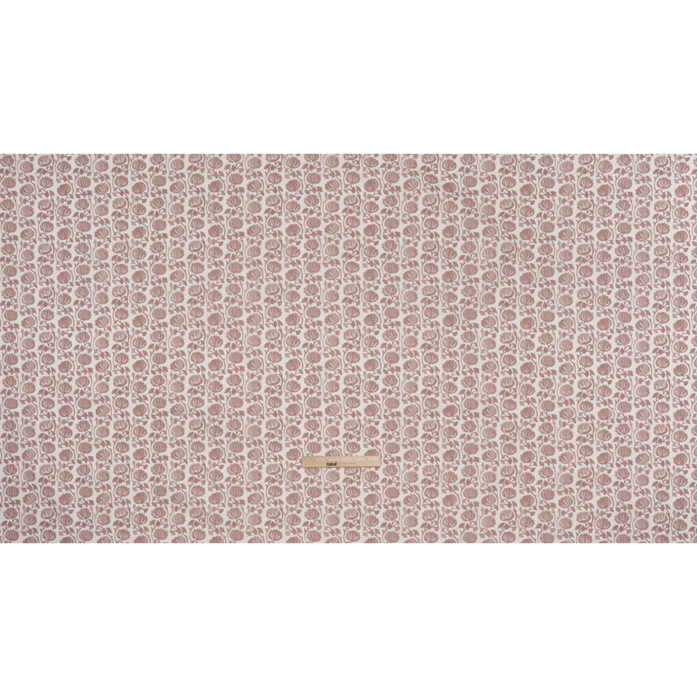 Cotton and Linen Canvas Print - Mulberry Block Print Florals - British Imported