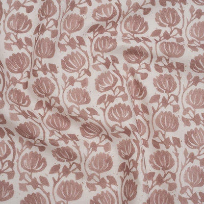Cotton and Linen Canvas Print - Mulberry Block Print Florals - British Imported