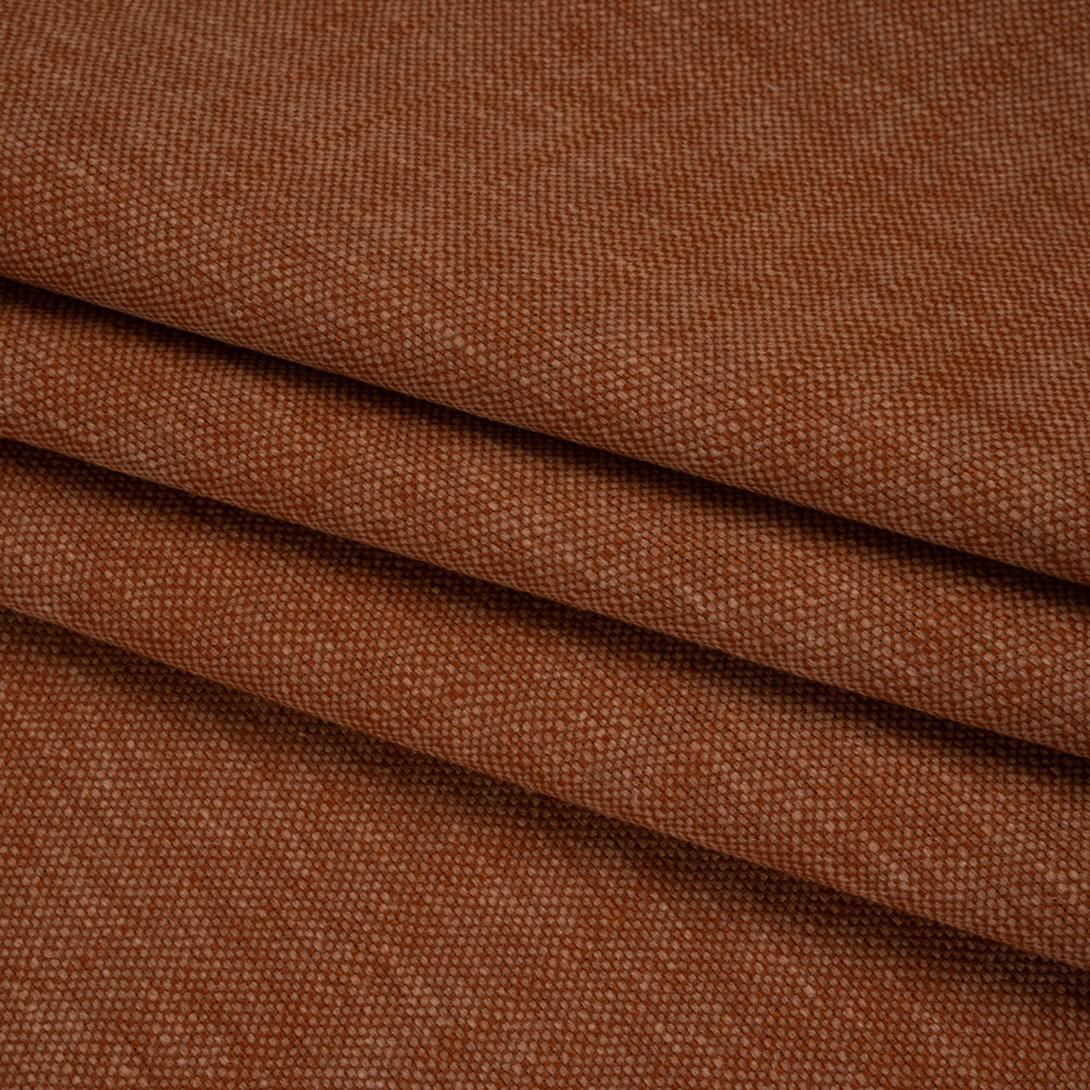 Slubbed Recycled Polyester Home Decor Woven - Ginger Heathered - British Imported - Folded