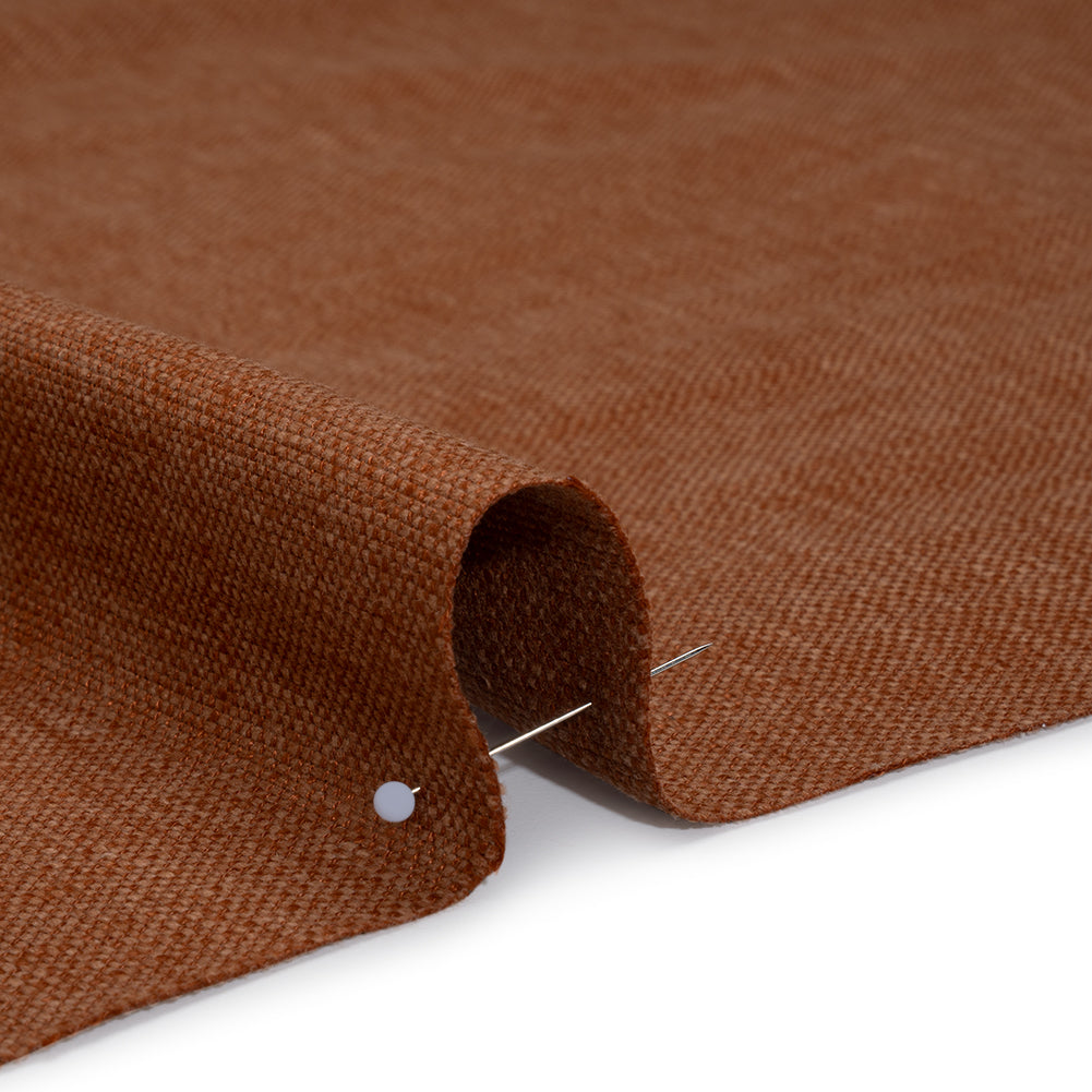 Slubbed Recycled Polyester Home Decor Woven - Ginger Heathered - British Imported - Detail