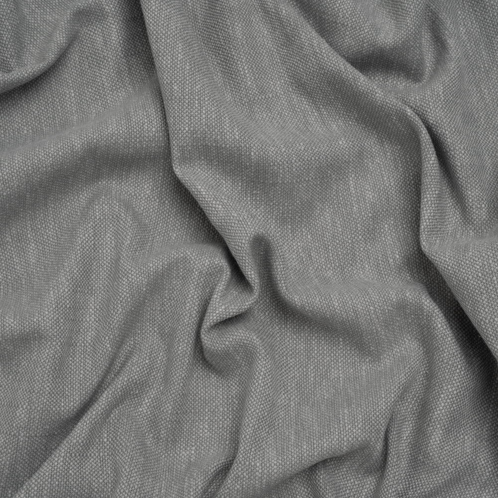 Slubbed Recycled Polyester Home Decor Woven - Silver Heathered - British Imported